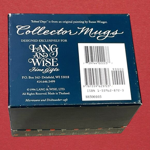 Lang and Wise Susan Winget Ceramic Coffee Cup Mug School Days Flag Vintage 1996 - Picture 15 of 16